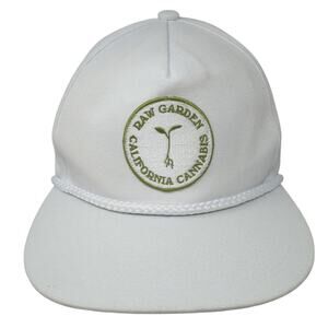 Raw Garden California Cannabis Snapback 5 Panel Cap White OS Rope Academy Fits